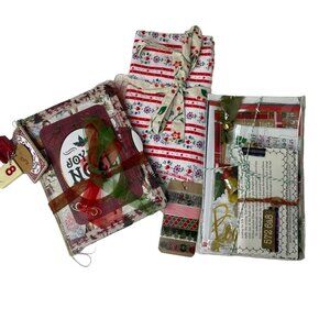 Christmas Junk Journal  With Charm u Washi  Fabric Wrap Tons Ephemera Handmade B
